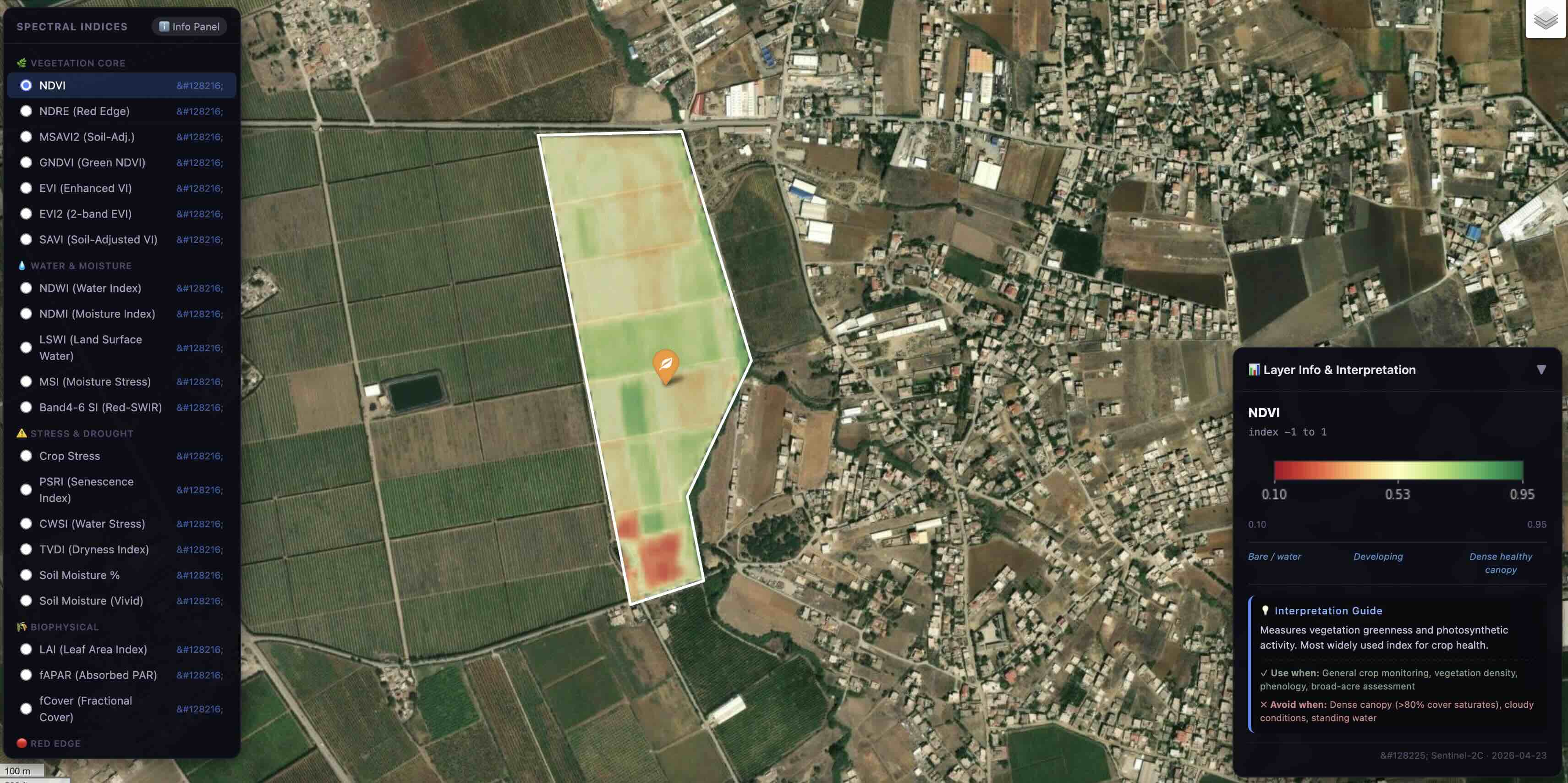 NDVI map